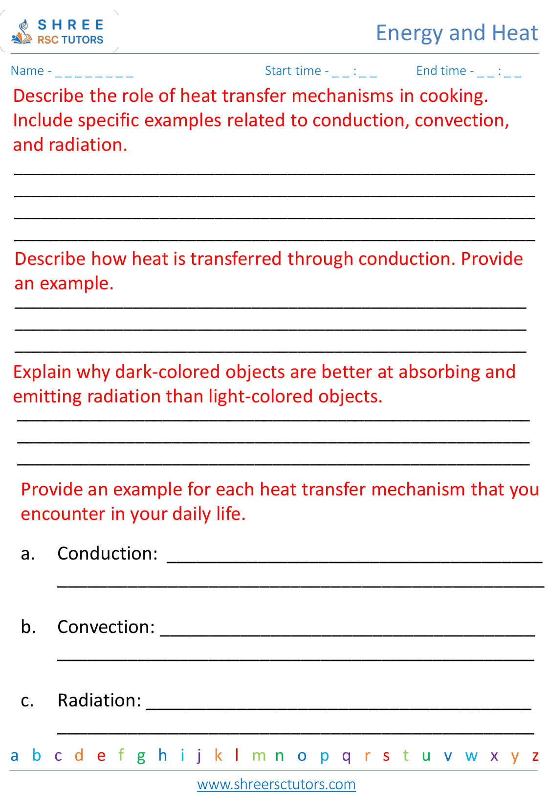 Heat transfer mechanisms conduction, convection, and radiation